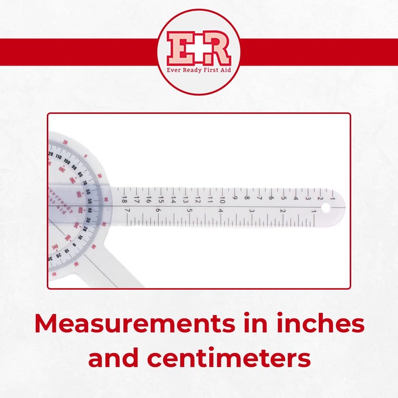 Ever Ready First Aid Plastic 12"" Goniometer 360 Degree ISOM - Image 5